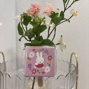 Cute Miffy🐰🌸Pink Floral Compact Mirror
